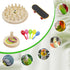 MinrzPet 4-in-1 Set Bird Activity Mini Skateboard, Stacking Rings, Rattle & Colorful Peg Toy | Interactive Toys