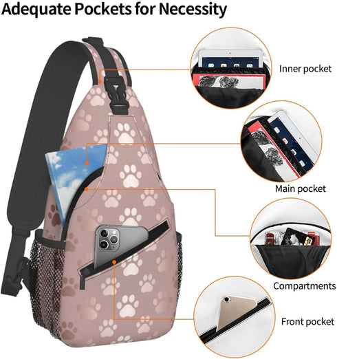 Stylish Sling Bag for Women Men, Casual Backpack Crossbody Chest Shoulder Bag for Gym Sports Travel Hiking