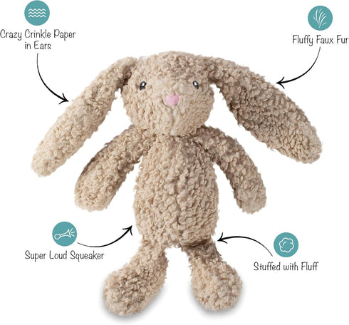 Fringe Studio Squeaker Pet Toy, Bunny (289657), Gray