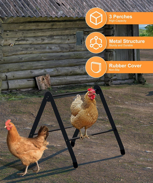 Koutemie Adjustable Chicken Perch for Coop, Heavy-Duty Metal Chick Roosting Bar for Brooder, Baby Chicks Stand Toy