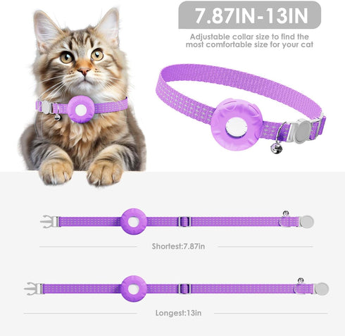 ZFSJTAG Smart Cat GPS Tracker, Cat Tracker Collar with Safety Elastic Buckle, Compatible with Apple Find My App (Only