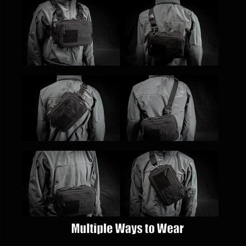 Tactical Chest Rig Bag for Concealed Carry, Molle Pouch IFAK EMT Medical Organizer for Outdoor Activities