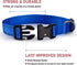 Reflective Dog Collar with Buckle, Adjustable Safety Nylon Collars for Small Medium Large Dogs, Navy Blue (L)