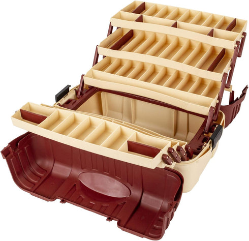 Flambeau Outdoors 2059 Portable All-Weather Tackle Storage - 7-Tray, Maroon/Tan