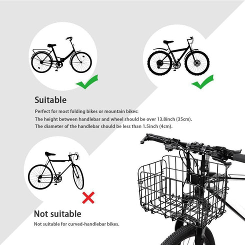 HOMEE Folding Rear Bike Basket | Wire Mesh Fold-Up Detachable Bag for Mountain Bike Accessories (1 Pack)