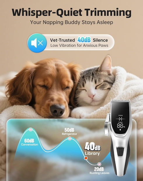OCPEET 4 1 Trimmer 2 Speed,6 Dog Grooming Kit Low NoiseCordless in Dog Clippers for Grooming Rechargeable Pet Cat Hair