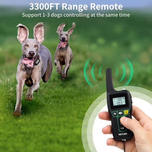Dog Bark Collar with Remote, 3300 feet Waterproof Training Collar Combo for 5-120lbs All Breeds Dogs (2 Packs)