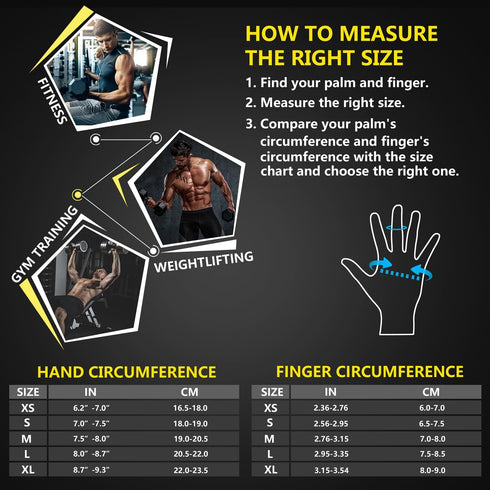 ihuan Breathable Weight Lifting Workout Gym Gloves: Fingerless Exercise Wrist Support | Enhance Palm Protection | Extra