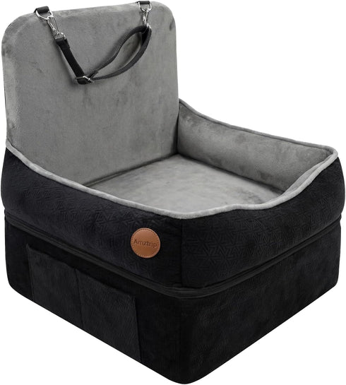 Amztrip Elevated Dog Cat Car Safety Seat - Waterproof,Black
