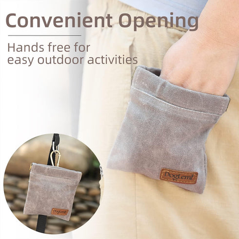Dog Training Kit,Puppy Dog Treat Pouch Bag with Dog Clicker and Silent Whistle with Lanyard,Hands-Free Training Dog Treat Pouch,includes Carabiner,for Pet Puppy Travel or Outdoor Use(Grey)