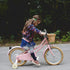 Kids Bicycle Wicker Basket with Straps for 12-16 Inch Bikes, Tricycles, Scooters (Pink, Purple, Brown)