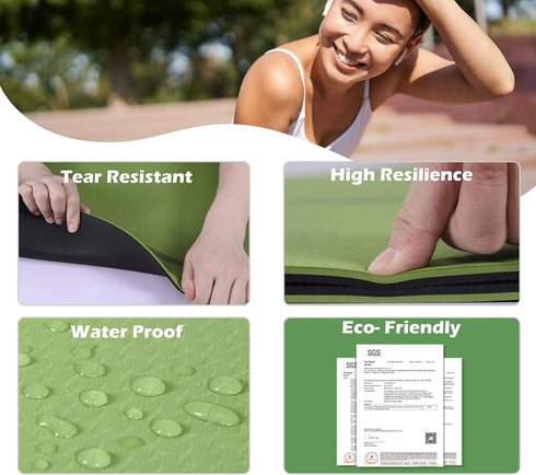 UMINEUX Extra Thick Yoga Mat 1/3'' Non Slip for Women, Eco Friendly TPE Fitness Exercise Mat with Sling & Storage Bag