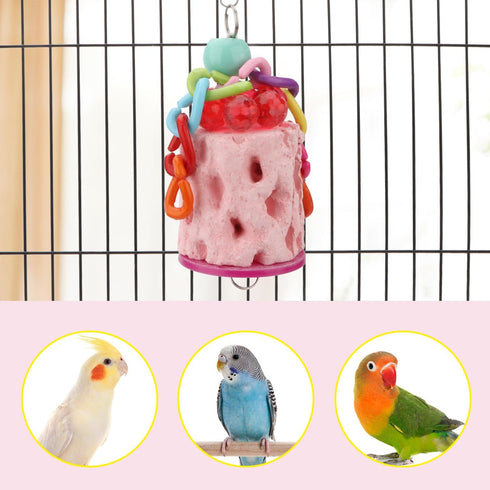 Hypeety Bird Chew Toy - Calcium Teeth Grinding Treats for Hamster, Parrot, Small Animal Cage, 1pc Color Random