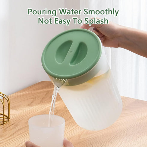 Toguma 2.2 Liter Plastic Water Pitcher, Large-Capacity Household Jug with Lid for Hot Cold Beverages