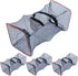 WOONEKY 4pcs Portable Lobster and Crab Fishing Trap Nets Collapsible Shrimp Cast