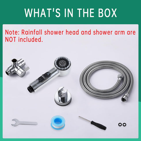 3 Mode High Pressure Dog Shower Attachment, Handheld Sprayer with ON/OFF Switch, 100 Inches Stainless Steel Hose