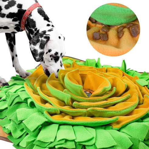 28''x28'' AWOOF Snuffle Mat Pet Dog Feeding Mat, Interactive Dog Puzzle Toys Encourages Natural Foraging Skills
