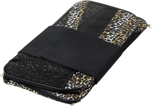 dbest products Pet Smart Cart Carrier, Medium, Soft Sided, Leopard, Collapsible Travel Bag, Dog Cat Airline Approved