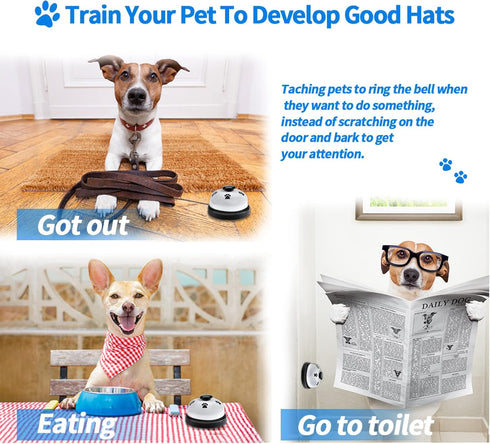 2 Pack Dog Doorbells, Pet Training Bells for Potty Training and Communication Device, Adjustable Strap Door Bell