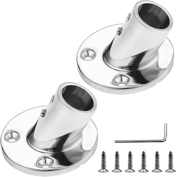 Stainless Steel Boat Rail Fittings, 60/90 Degree Marine Grade Handrail Base for 7/8 or 1 inch Tube