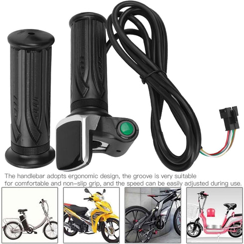VGEBY Electric Bicycle Five-Star Turn Handle, LCD Screen Power Display with Switch for Throttle Handle