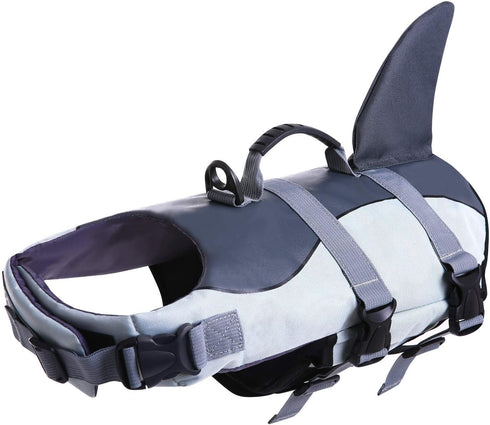ASENKU Dog Life Jacket, Grey, X-Large, Safety Vest for Swimming & Boating, Floatation Vest for Small Medium Large Dogs