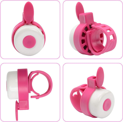 Kids Scooter Basket with Front Handlebar Accessories - Pink, 1 Pair Streamers and Bike Bell for Girls and Boys