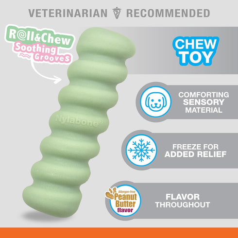 Nylabone Sensory Material Puppy Chew Toys Bundle, Allergen-Free Peanut Butter and Chicken Flavor, Small/Regular (2