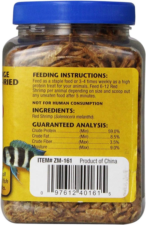 2.5 oz Pack 4 Zoo Med Large Sun-Dried Red Shrimp