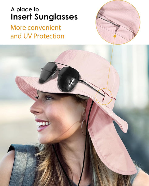 Waterproof Sun Hat for Women, Men's Packable Rain Hat, UPF50+ Bucket Safari Fishing Hat