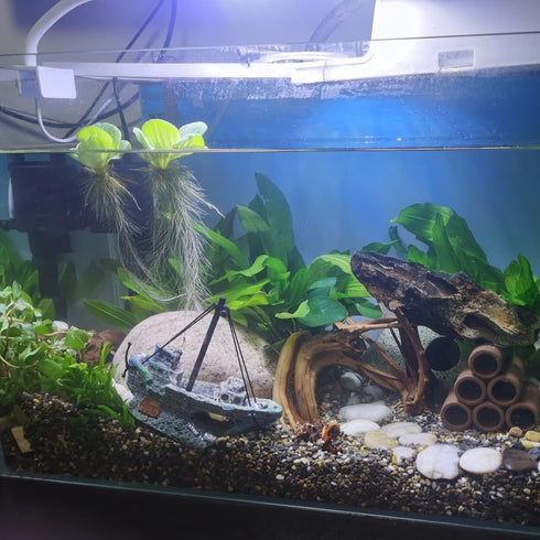 Shipwreck Aquarium Decoration + Little Diver Floating Fish Tank Ornament, Fish Tank Hideout, Fish Tank Decor