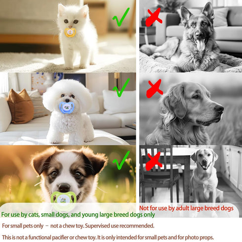 Vexulipro (3 Pack) Pet Pacifiers for Small Pets Photo-Prop Pacifiers for Puppies & Kittens, Cute Accessory for Small