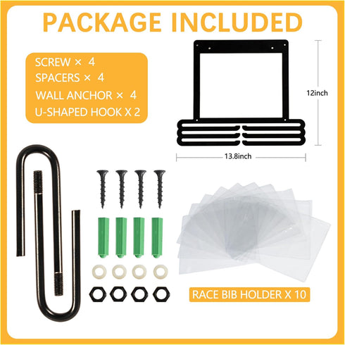 3 30 50 Goutoports Medal Hanger Display for Runner - Race Bib Holder - Medal Holder Display Rack - Rows Medal Hanger