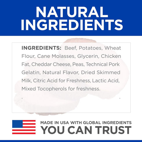 8 oz. Hill's Natural Soft Savories Dog Treats, Beef & Cheddar, Bag