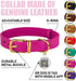 BRONZEDOG Leather Dog Collar with QR ID Tag, Basic Pet Collars for Small Mini Dogs Cats Puppies (7-9 Inch (Pack of 1),