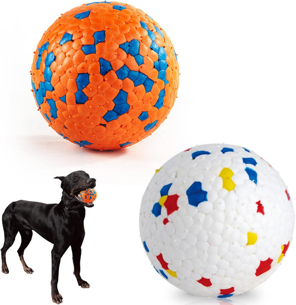 Dog Balls for Aggressive Chewers, Indestructible Floating Bouncy Balls, Lightweight Chew Balls, Fetch Balls for Large &