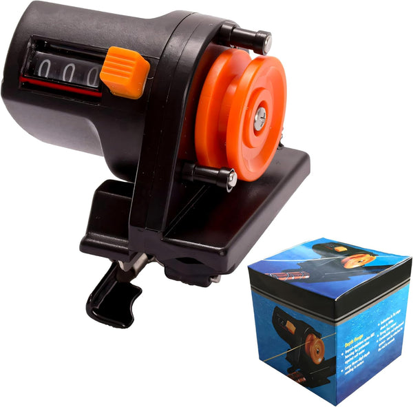 Fishing Line Counter 0-999M for Spooling & Trolling, Portable Depth Gauge with Easy-Read Display, Essential Fishing