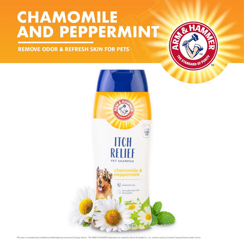 Arm & Hammer for Pets Itch Relief Shampoo, 20oz Chamomile and Peppermint Scent, Free of Sodium Lauryl Sulfate