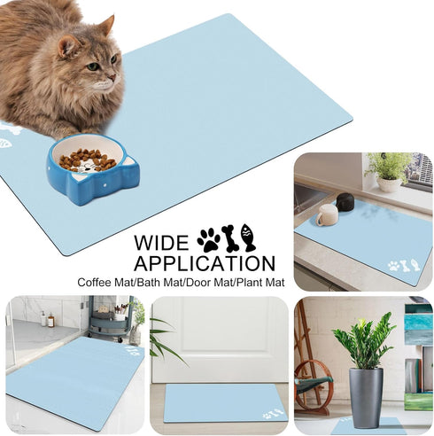 Absorbent Dog Food Mat, Quick Dry Dog Water Dispenser Mat, Easy Clean Pet Accessories Supplies
