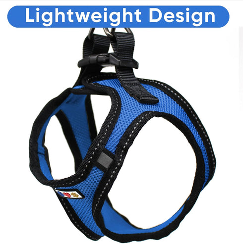 Pawtitas Dog Vest Harness, Breathable Air Mesh, All Weather Vest for Small Puppies and Large Cats, Blue Mesh