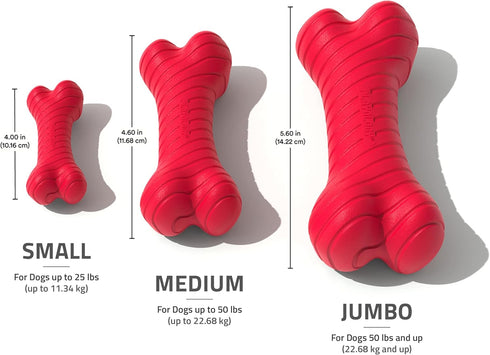 Playology Dog Toys, Dual Layer Bone Chew Toy for Dogs, Medium Beef Scented, Easy to Clean