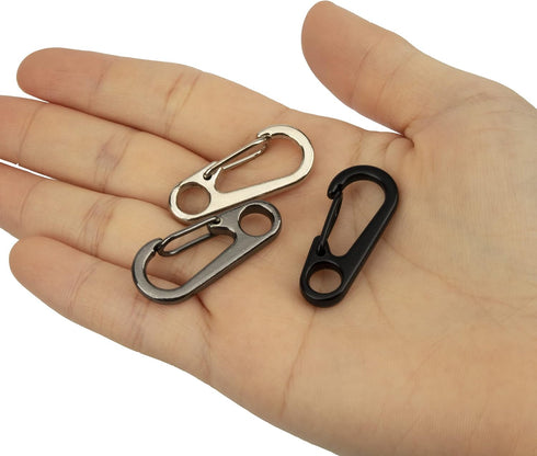 SWATOM Small Mini Carabiner Clip, Tiny Spring Snap Hook Keychains, Micro Carabiners for Paracord EDC, Alloy Key Rings,