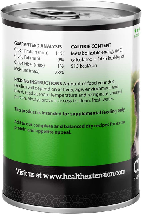 Health Extension Wet Dog Food, Gluten and Grain-Free, Natural Canned Food for Puppies, Chicken Recipe