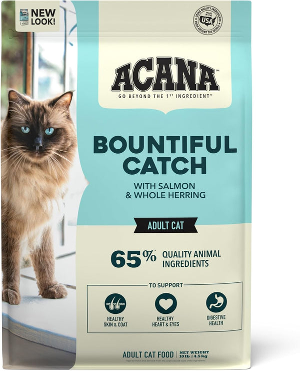 ACANA Bountiful Catch Dry Cat Food, Salmon and Whole Herring Recipe, 10 lb