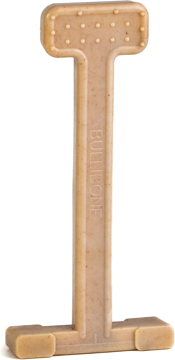 Bullibone Nylon Dog Chew Toy, Large Nylon Bone for Dental Hygiene, Flavor Permeated (Beef, Single)