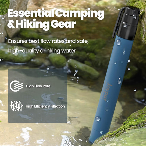Portable Water Filter Straw - Essential Survival Gear for Camping, Hiking, Travel, Biking, Emergency Purification