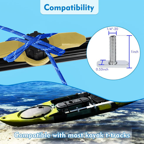 Kayak Anchor Cleat, Compatible with Light/Medium Duty Polymer Kayak Track Mount for Secure Attachment