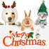 Xuniea Green Santa Dog Hat, Adjustable Antler Costume for Dogs & Cats, Cute Christmas Tree Hat for Small Pets
