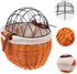 Sturdy Wicker Bike Basket Front Attached Resistant Hand-Woven Rattan Capacity Shopping and Pet Carrier Basket for Dogs