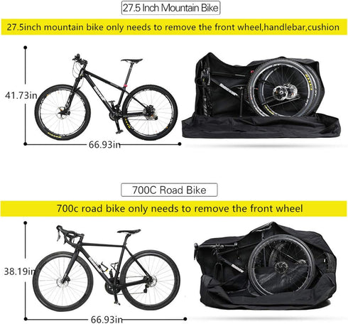 Folding Bike Carry Bag for 26-29 inch MTB Road Bike Transport Case